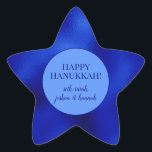 Royal Blue Foil Hanukkah Personalized Star Sticker<br><div class="desc">These fabulous gift tags would look great on all your Hanukkah gifts.  They are so festive in a star shape.  They'll look so cute on your gifts.</div>