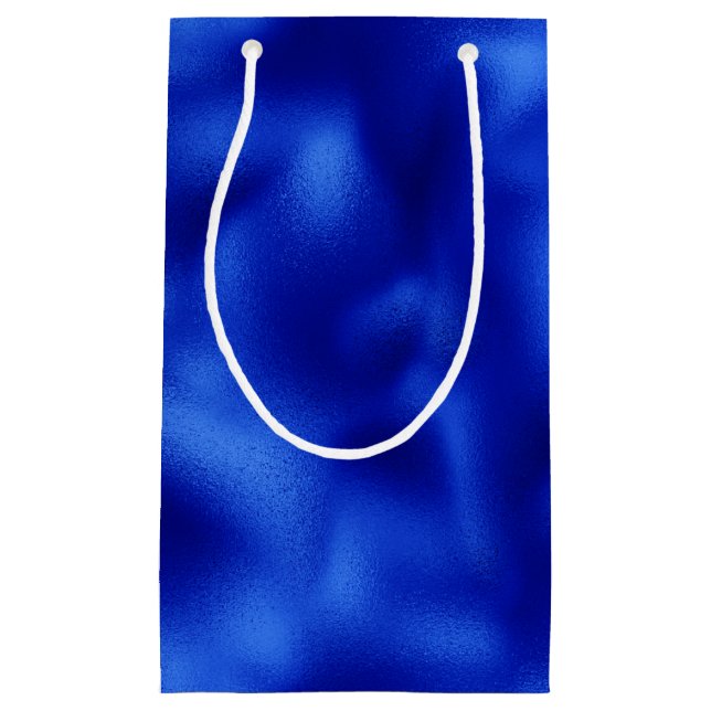 Royal Blue Foil Hanukkah Small Gift Bag (Front)