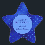 Royal Blue Foil Polka Dot Hanukkah Personalized Star Sticker<br><div class="desc">These fabulous gift tags would look great on all your Hanukkah gifts.  They are so festive in a star shape.  They'll look so cute on your gifts.</div>