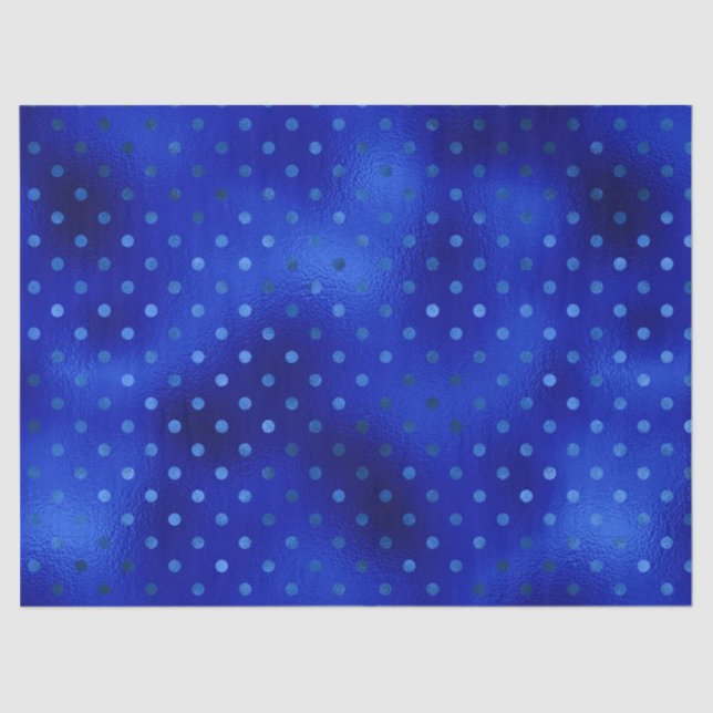 Royal Blue Foil Polka Dot Hanukkah  Tissue Paper (Front)