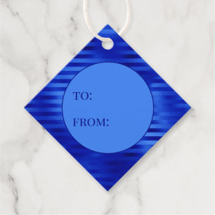Royal Blue Foil Striped To From Hanukkah Favor Tags