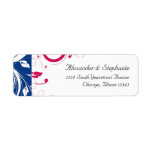 Royal Blue/Fuchsia Swirl Wedding Label