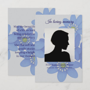 Royal blue funeral prayer card