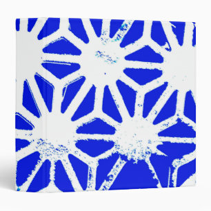 Royal blue geometric pattern 3 ring binder