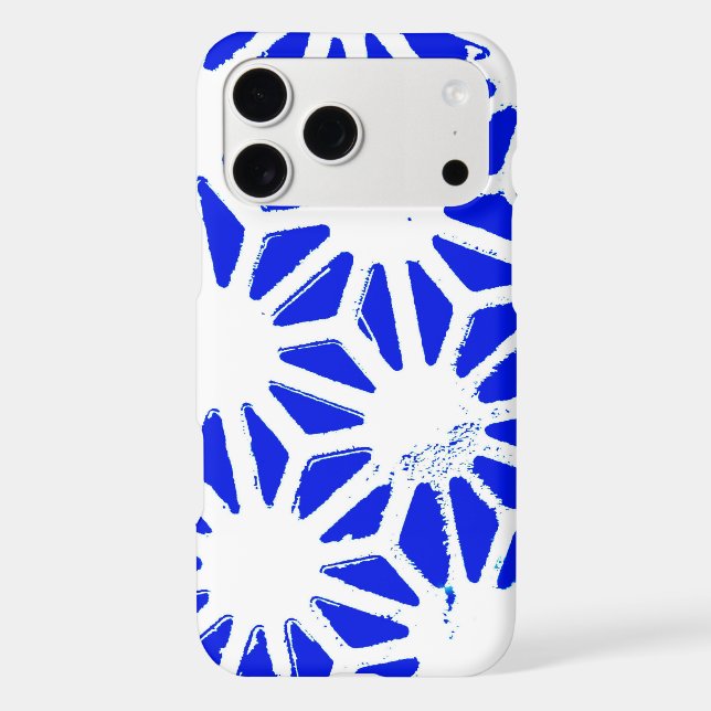 Royal blue geometric pattern iphone case (Back)