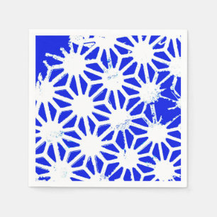 Royal blue geometric pattern napkins
