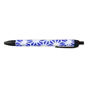 Royal blue geometric pattern pen