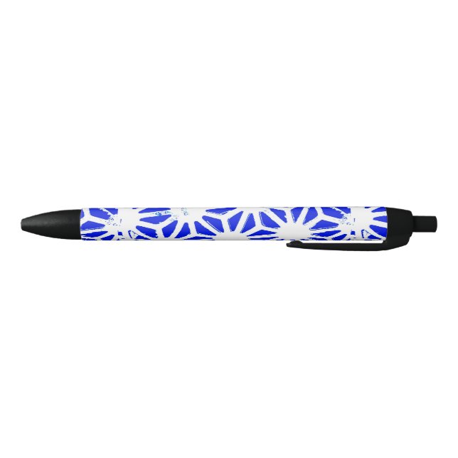 Royal blue geometric pattern pen (Bottom)