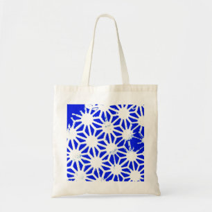 Royal blue geometric pattern tote bag