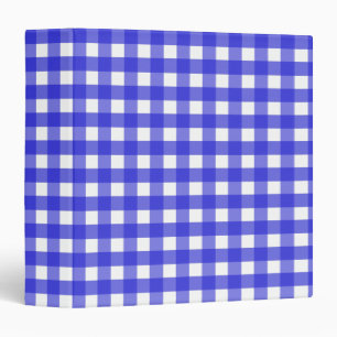 Royal blue gingham 3 ring binder