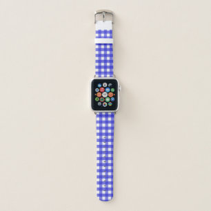 Royal blue gingham apple watch band