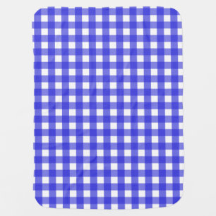 Royal blue gingham baby blanket