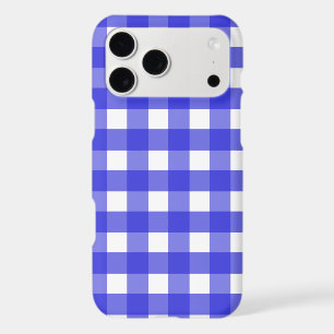 Royal blue gingham iPhone 17 pro max case
