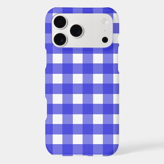 Royal blue gingham Case-Mate iPhone case (Back)