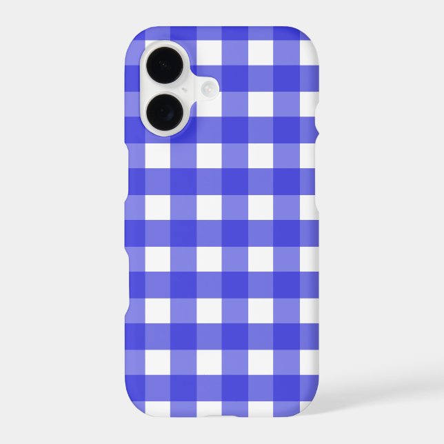 Royal blue gingham Case-Mate iPhone case (Back)