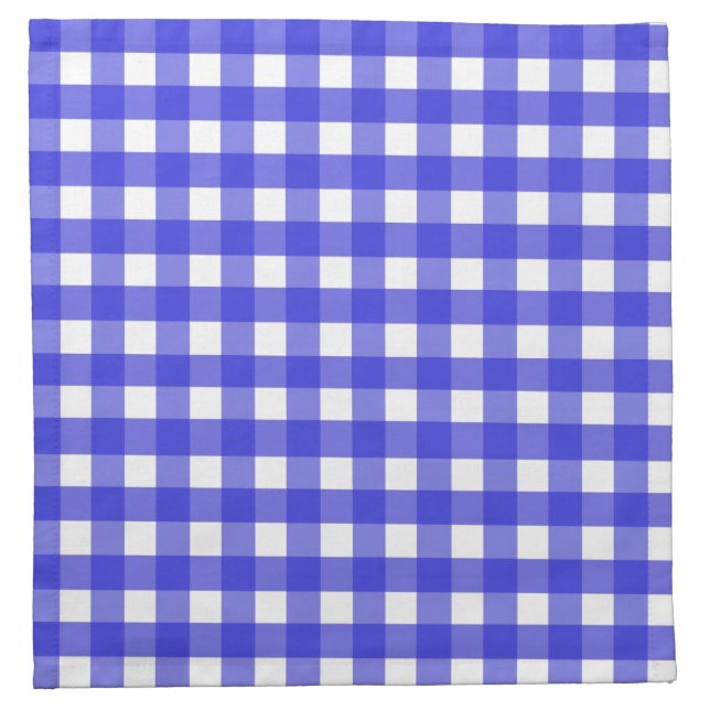 Royal blue gingham cloth napkin (Front)