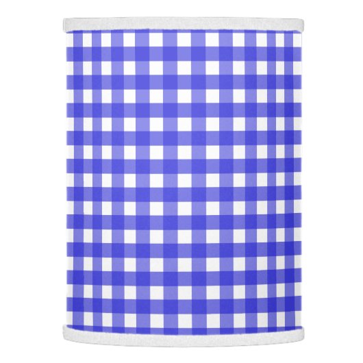 Royal blue gingham lamp shade (Left)