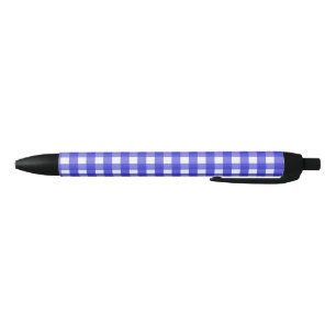 Royal blue gingham pen