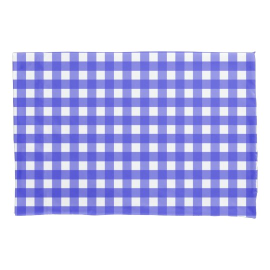 Royal blue gingham pillow case