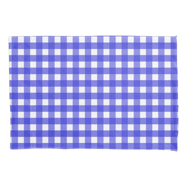 Royal blue gingham pillow case (Front)