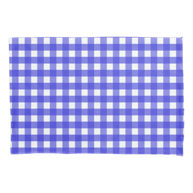 Royal blue gingham pillow case Zazzle