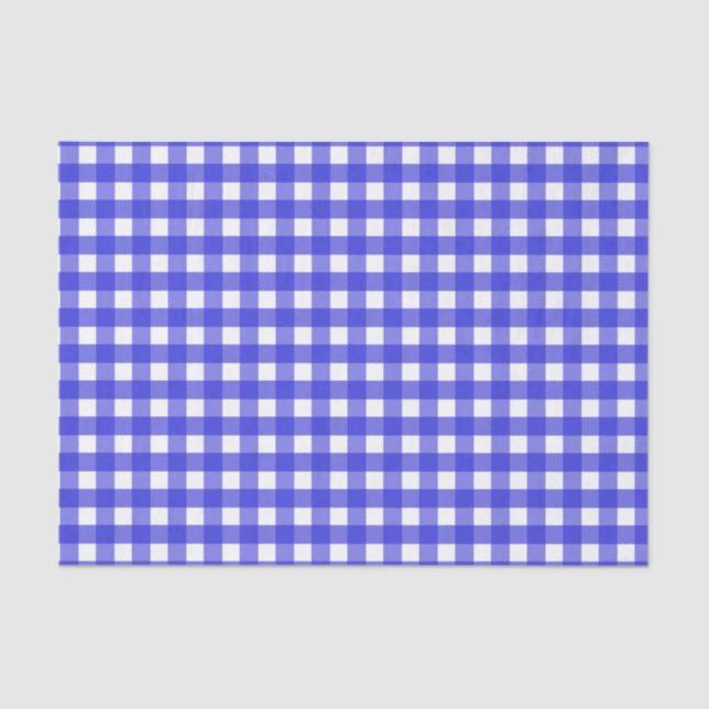 Royal blue gingham tissue paper (Front)