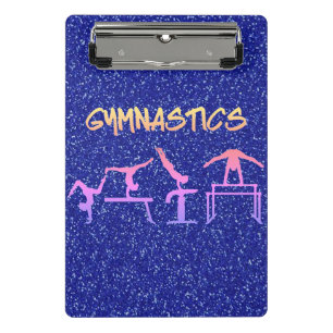 Royal Blue Glitter Gymnastics Mini Clipboard