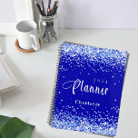 Royal blue glitter name appointment 2025 planner<br><div class="desc">Royal blue background,  decorated with faux glitter dust,  sparkles.  Personalize and add a year and name.  White letters.</div>