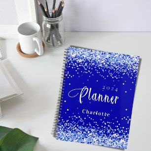 Royal blue glitter name appointment 2025 planner