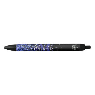 Royal Blue Glitz Custom Autograph Pen