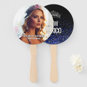 Royal Blue Glitz Pageant Fan Wavers - Set of Fans