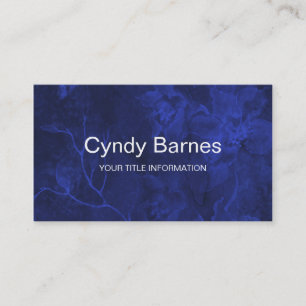 Royal Blue Glowing Floral Watercolor Business Card