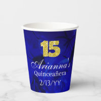 Royal Blue, Gold 15 and Tiara Quinceanera