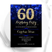 Royal Blue Gold 60th Birthday