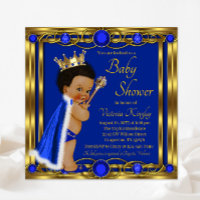 Royal Blue Gold Afro Prince Baby Shower