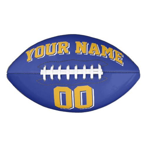 ROYAL BLUE GOLD AND WHITE Custom Football