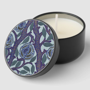 Royal Blue & Gold Art Deco Rose Floral Decor Mini Candle Favors