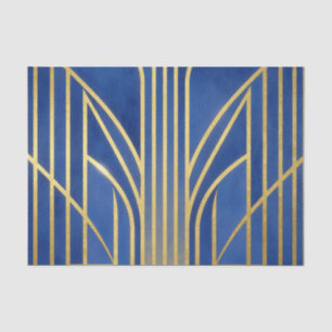 Royal Blue Gold Art Deco Tissue Paper