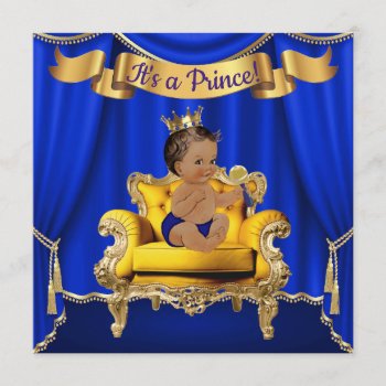 Royal Blue Gold Baby Shower Invitations by The_Baby_Boutique at Zazzle