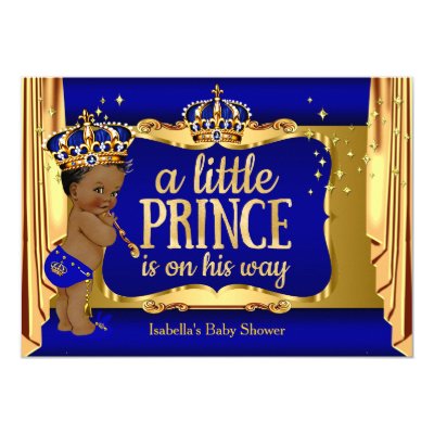 royal blue gold drapes prince baby shower ethnic card | zazzle royal blue gold drapes prince baby shower ethnic card | zazzle, Baby shower invitations