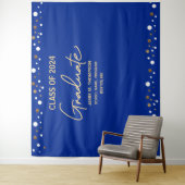 Royal Blue Gold Class of 2023 backdrop graduation | Zazzle