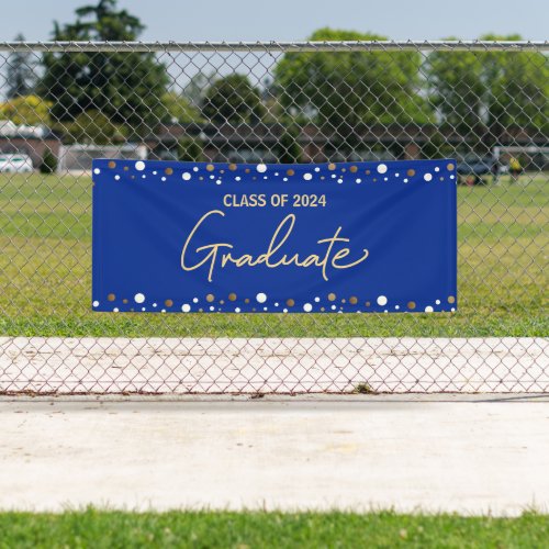 Royal Blue Gold Class of 2024 Graduation Banner