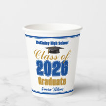 Royal Blue Gold Class of 2026 Graduation Party