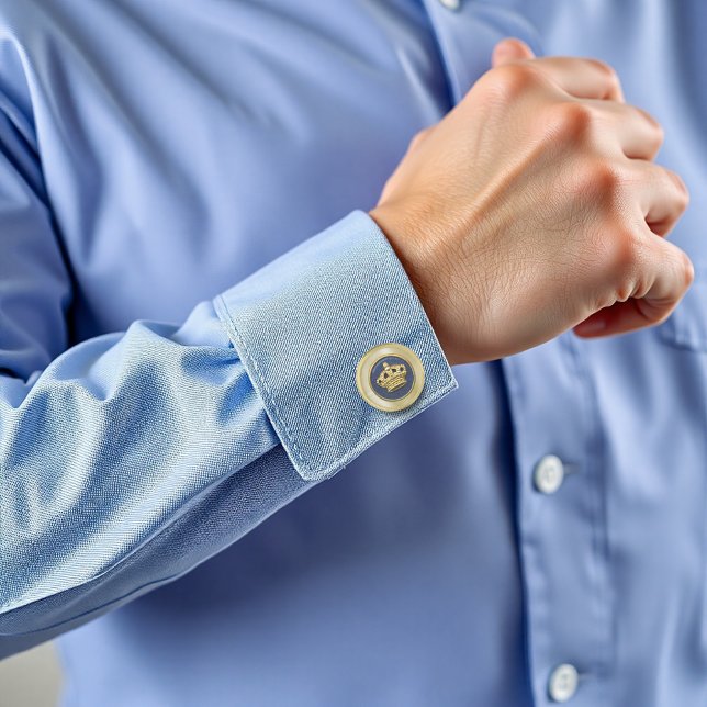 Royal Blue Gold Crown Cufflinks (Creator Uploaded)