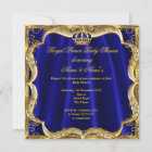 Royal Blue Gold Crown Prince Baby Shower Ethnic