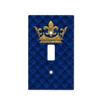 Royal Blue Gold Crown Prince Castle Kingdom Light Switch Cover