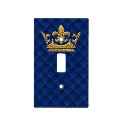 Royal Blue Gold Crown Prince Castle Kingdom Light Switch Cover