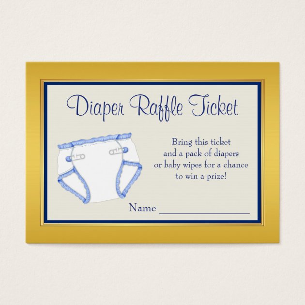 Royal Blue Gold Diaper Raffle Ticket