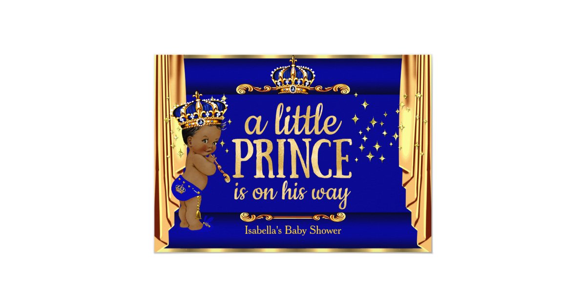 royal blue gold drapes prince baby shower ethnic card | zazzle royal blue gold drapes prince baby shower ethnic card | zazzle, Baby shower invitations