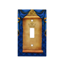 Royal Blue Gold Drapes Scroll Castle Kingdom Light Switch Cover